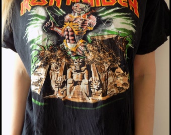 90s　Iron Maiden　アイアンメイデン　ヴィンテージ　USA製　Tee 90s USA製 アイアン メイデン プリント 半袖 Tシャツ L バンド