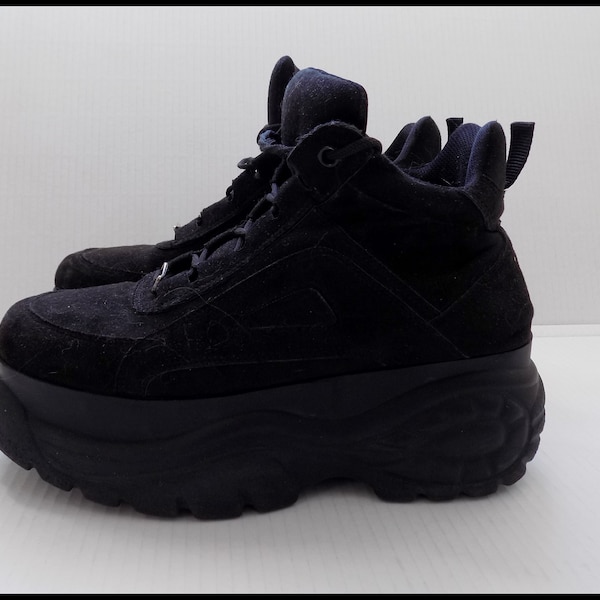Y2K Style Black Velvet Platform Sneakers