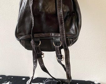Vintage Y2K Small Leather Backpack - Etsy
