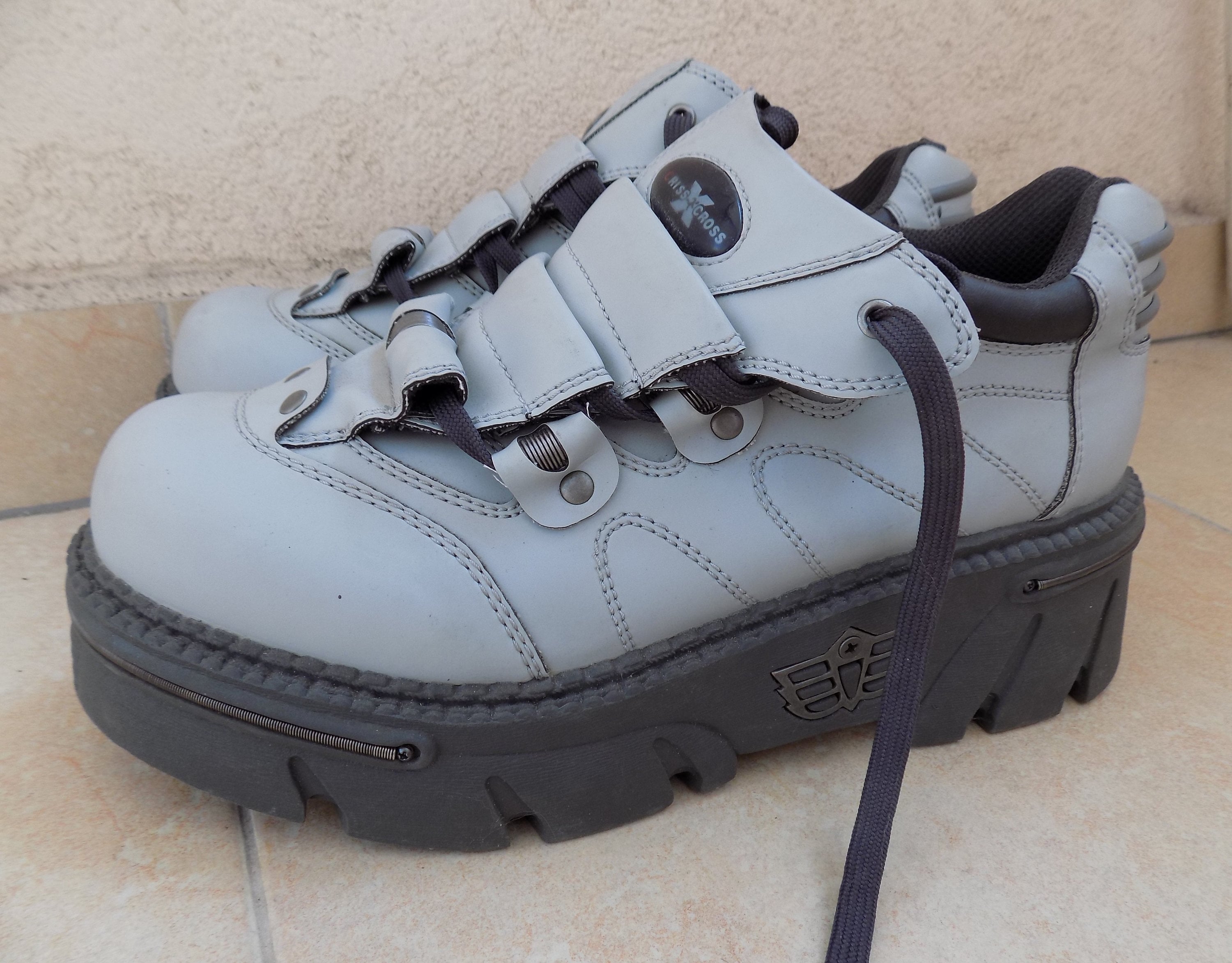Vintage 90 s Criss Cross Industrial Platform Shoes EU 45 Etsy UK