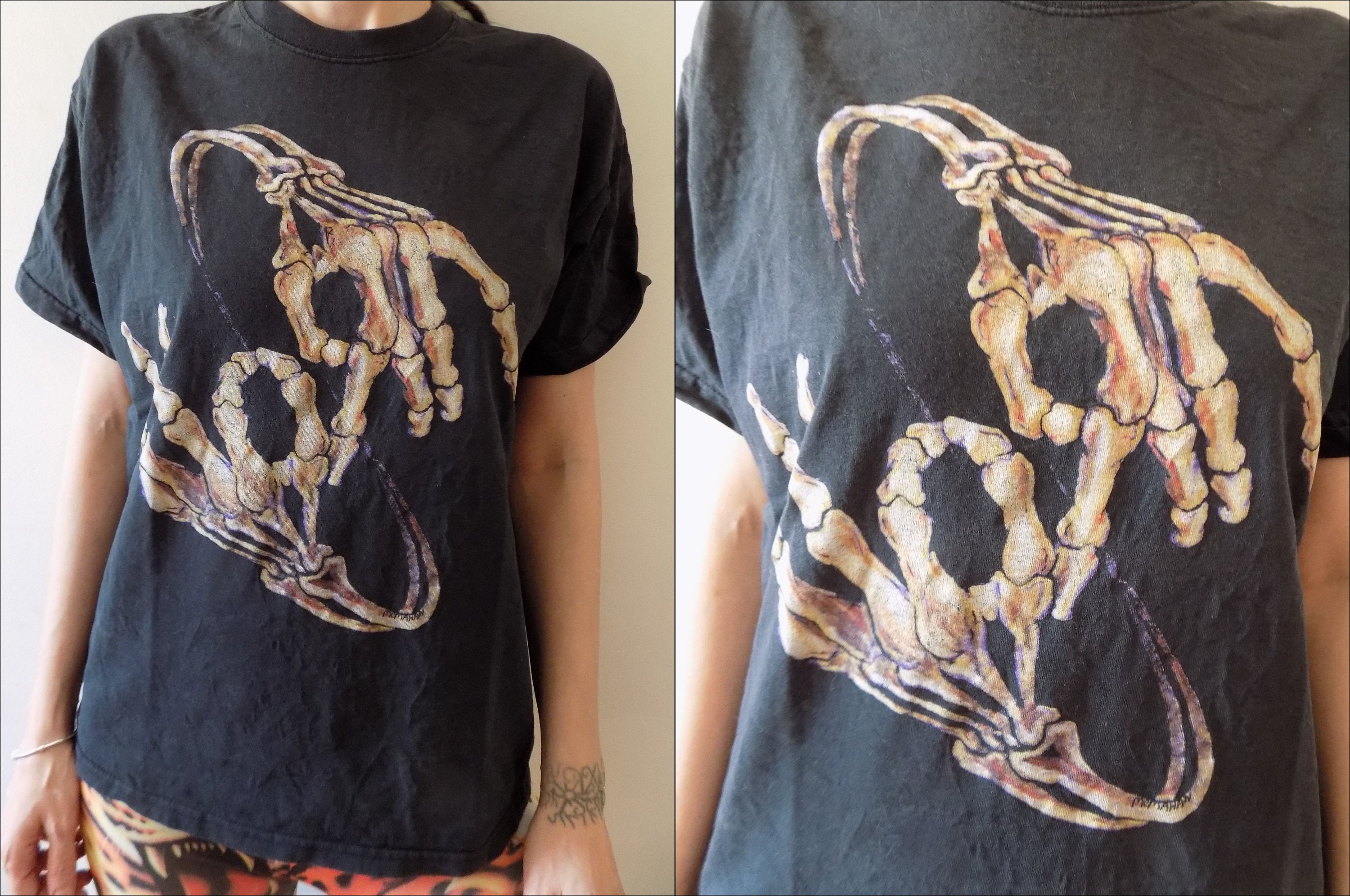 Vintage 00's KORN Skeleton Hands Design by Mc Mahan RARE T