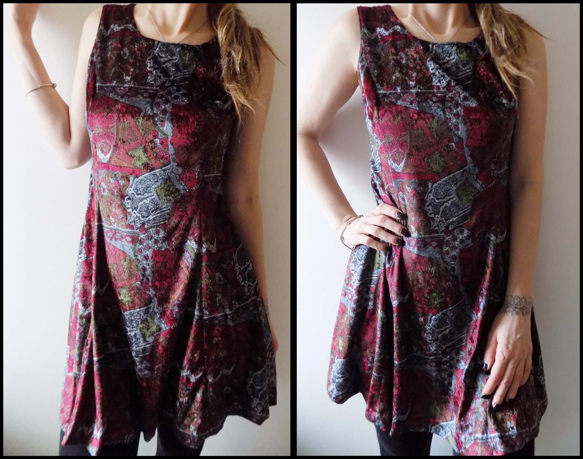 Vintage 90's Velvet Skater Dress