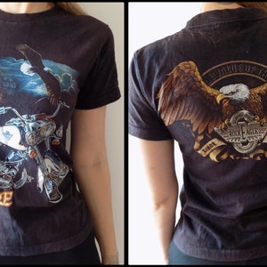 Vintage Motorcycle Rock Eagle Ladies T-shirt