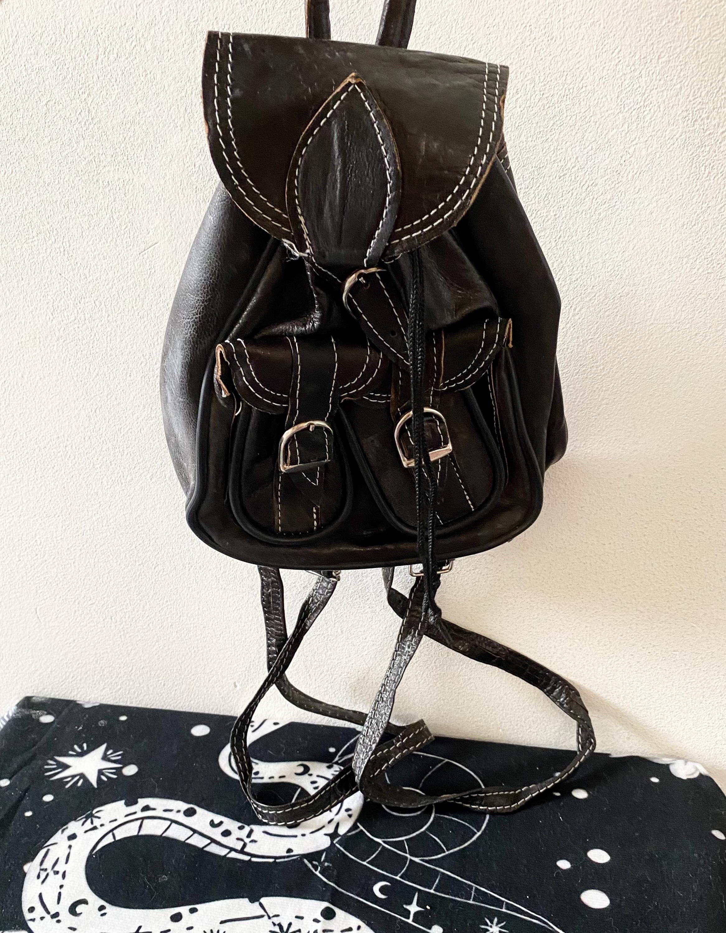 Vintage Y2K Small Leather Backpack - Etsy