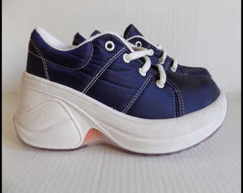 Vintage 90's Blue Vegan Platform Sneakers
