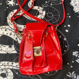 Y2K Red Lacquered Backpack