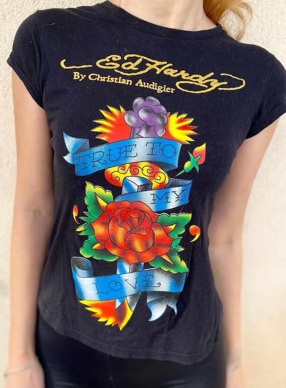 Y2K Ed Hardy by Christian Audigier Ladies Shirt - Etsy Finland