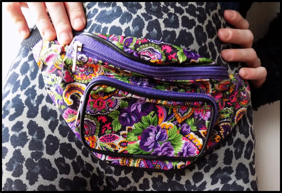 Vintage 90's Colorful Fanny Pack/Waist Bag Etsy