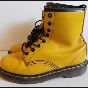 Vintage 90's Yellow Dr. Martens Rare Punk Boots EU 38 UK 5 image 1
