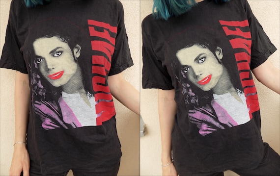 Michael Jackson T-Shirt Mens Medium Black Short Sleeve Music Dance Vintage