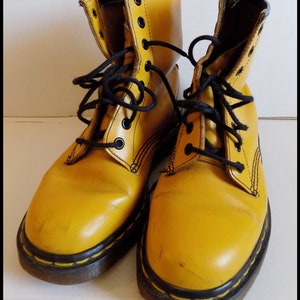 Vintage 90's Yellow Dr. Martens Rare Punk Boots EU 38 UK 5 image 4