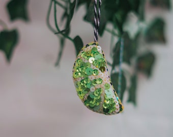 Luxury Heirloom Lime Sequin handmade Ornament MADE TO ORDER