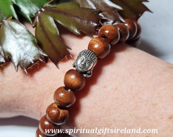 Sandalwood Bracelet, Buddha Bracelet For Men Boys, Unisex, Natural Wood, Meditation And Protection Bracelets, 10mm Beads Free Gift Wrapping
