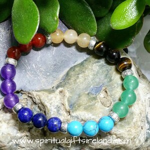 Chakra Armband - Chakra Heilstein Armbänder, echte Qualität Kristalle, stark elastisch, Damen , Weiblich, Mädchen, Damen, für ihre Geschenke