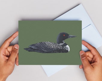 Common Loon Card | Bird Card | Notecard | Blank Greeting Card | Loon Artwork | Cards for any Occasion | Bird Cards | Birthday Card | Nature