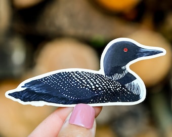 Common Loon Sticker | Vinyl Loon Decal | Waterproof | Loon Sticker | Bird Sticker | Tackle Box Sticker | Lake Sticker | Fishing Gift | Loon