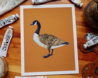 Canadian Goose Print | Canadian Goose Painting | Goose Art | Lake House Art | Goose Print | 8x10 Print | Lake House Décor | Nature Artwork