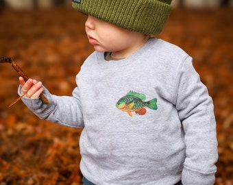 Toddler Sunfish Crewneck Sweatshirt | Children's Fish Shirt | Gender Neutral Children's Clothing | Kids Fishing Shirt | Kids Nature Clothing