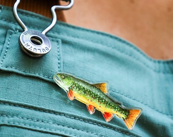 Brook Trout Enamel Pin Quality Fishing Pin Fly Fishing Gift 
