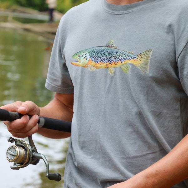 Brown Trout Shirt | Trout T-shirt | Trout Shirt | Fly Fishing Gift | Trout Art | Fishing Shirt | Trout Fishing | Fishing Gift Gifts for Men