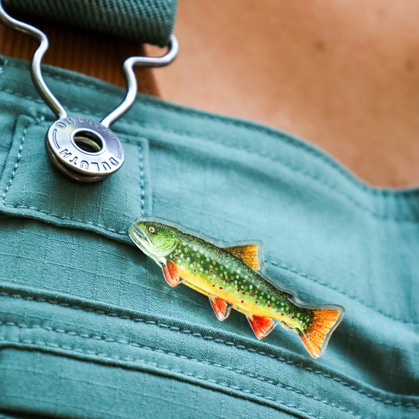 Brook Trout Pin | Trout Pin | Wader Pins | Fly Fishing Pins | Fly Fishing Gifts | Gifts for Fishermen | Fishing Gifts | Fishing Pins | Trout