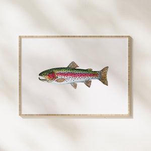 Rainbow Trout Print | Rainbow Trout Painting | Rainbow Trout Art | Trout Art | Trout Print | 8 x 10 Print | Fishing Gifts | Gifts for Men