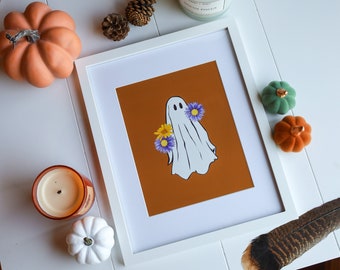 Halloween Print | Halloween Decorations | Halloween Artwork | Ghost Print | Fall Décor | 8x10 Print | Halloween Wall Décor | Unframed Print