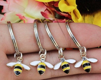 Honey Bee Keychain | Save The Bees | Honey Bee | Bee Decor | Honey Bee Gifts | Gifts for Women | Bee Keepers | Key Ring | Stocking Stuffers