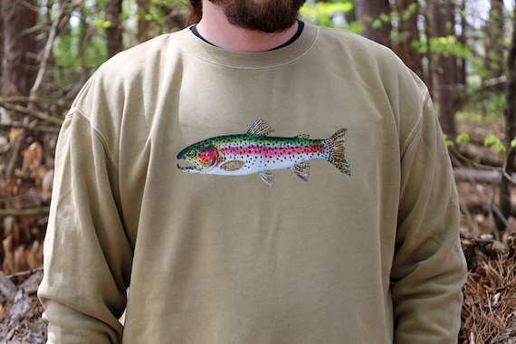 Rainbow Trout Sweatshirt Trout Sweatshirt Fish Sweatshirt Fishing