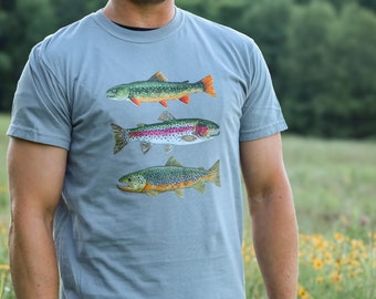Trout Shirt | Trout T-shirt | Rainbow Trout Shirt | Fly Fishing Gifts | Trout Art | Fishing Shirt | Trout Fishing | Fishing Gifts for Men