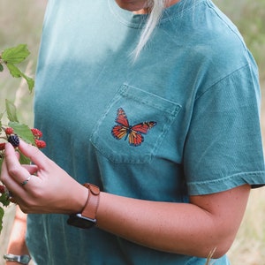 Monarch Pocket Tee Shirt | Butterfly Shirt | Nature Shirt | Monarch Shirt | Monarch Butterfly | Wildlife Clothing | Short Sleeve Tshirt