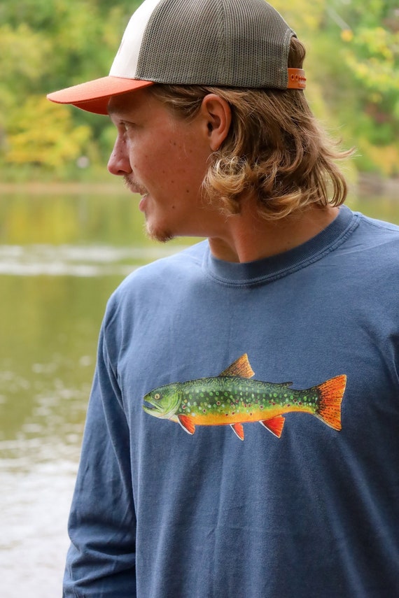 Retro Trout Fishing Tree Pine Shirt - Brook Fish Tee Retro Trout Fishing Tree Pine Shirt - Brook Fish Tee