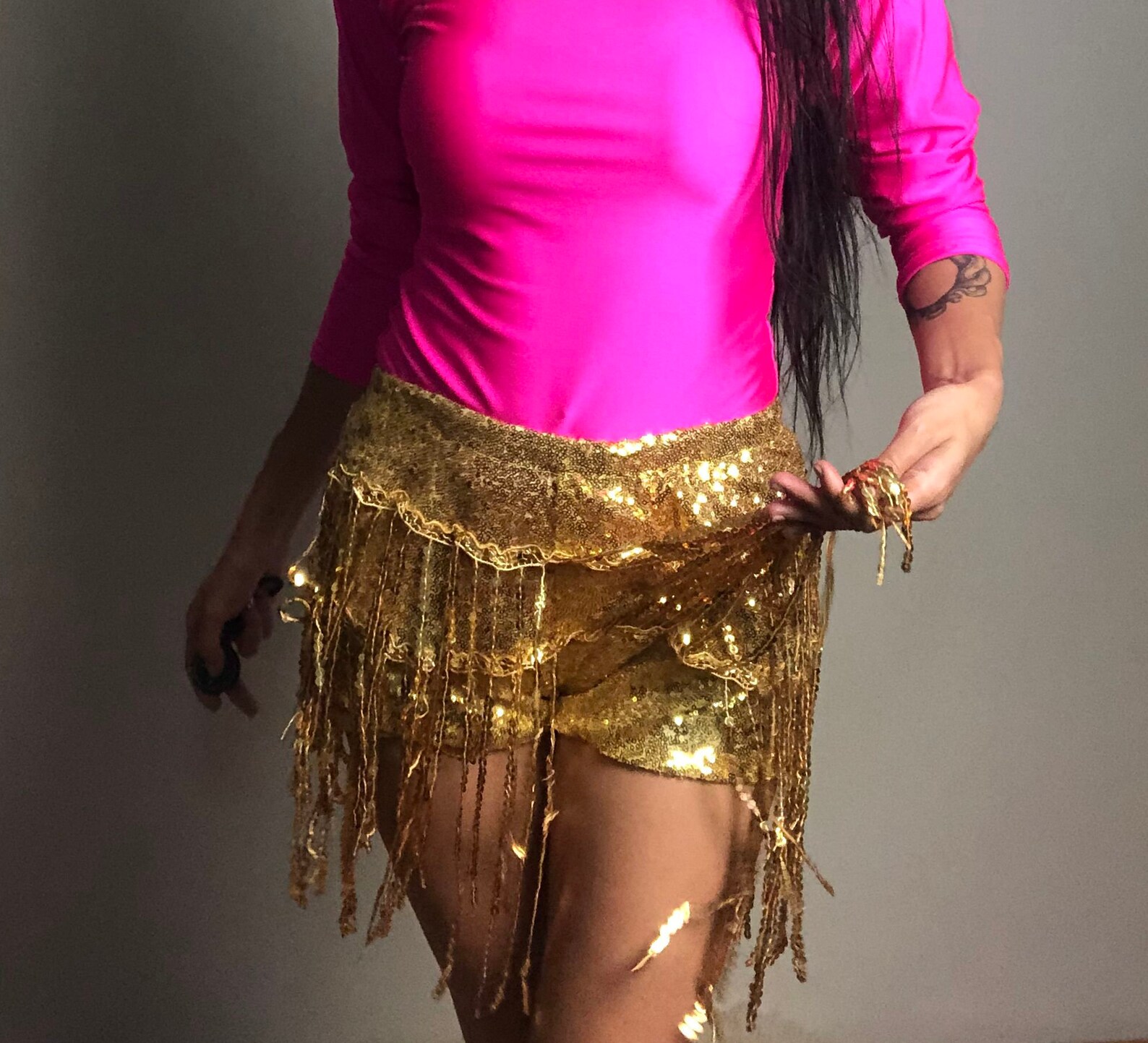 Vintage Gold Boho Shorts Belly Dance Fringe Shorts Tribal Etsy