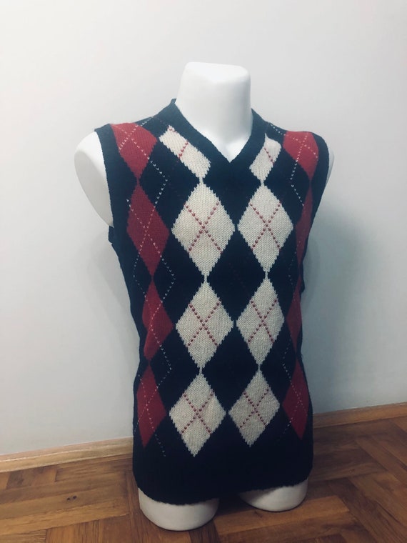 Vintage Wool Sleeveless Pullover Scottish Wool Vest Dad Etsy