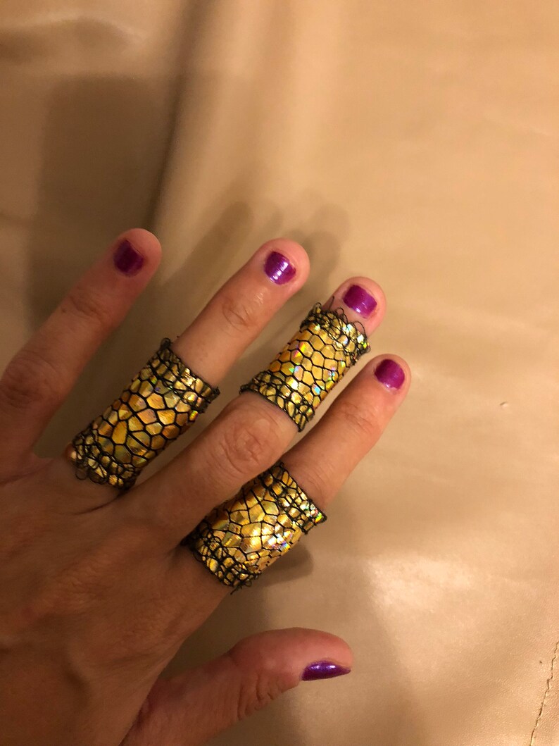 Tinsel Elastic Rings Finger Stretch Rings EDC Wide Glossy Etsy