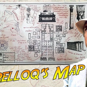 Indiana Jones en de Raiders of the Lost Ark Belloq's Map replica prop Ark of the Covenant schatkaart Harrison Ford Last Crusade