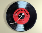 Vinyl Like Record 78 RPM Retro Glass Wall Clock RCA Victor Music Room, Man Cave, Radio Decor, Home Theater Studio Music Room, Recording Star