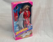 Baywatch TV Show Lifeguard Barbie Doll Dolphin Mattel Ken Visor Red Jacket CJ Parker Whistle Buggy Board Pamela Anderson Swimsuit Dolphin
