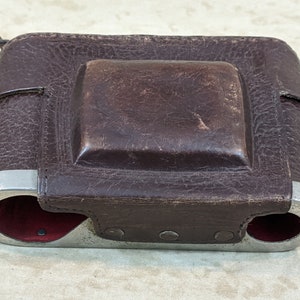 Atomic Age USA Made Brown Leather Camera Empty Carrying Case Leather Strap Very Good Condition Highly Collectible Steampunk Project Costume