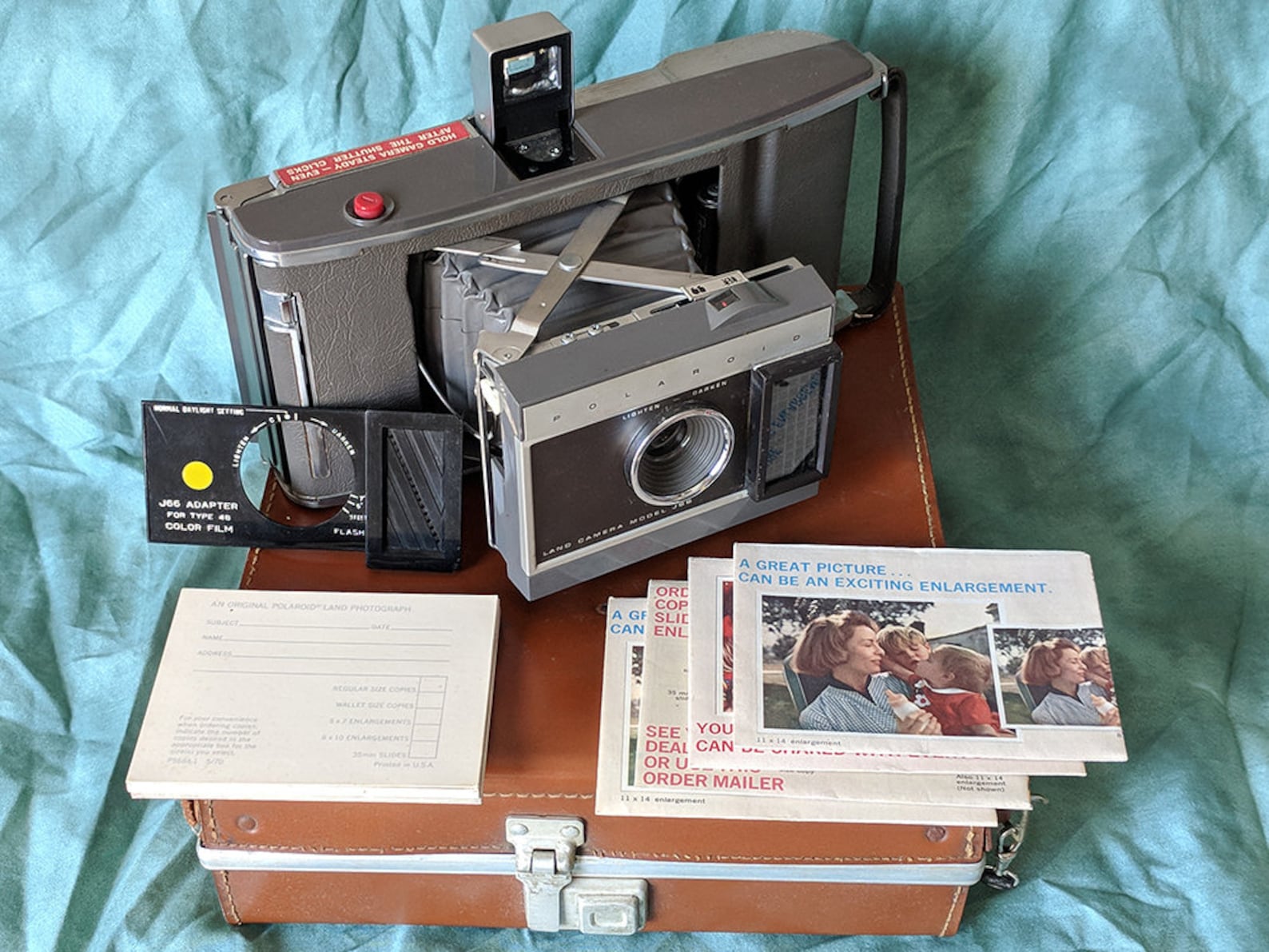 Vintage Polaroid Land Camera Model J66 Original Brown Leather Etsy
