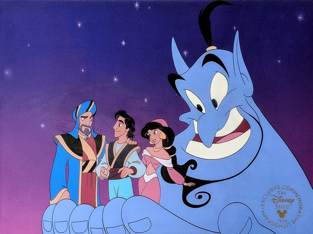 Disney World Disneyland Aladdin Animation Disney Store Framed