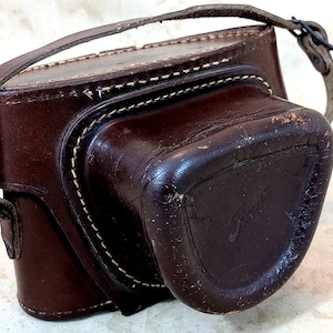 VERY RARE Ihagee Exa Kilfitt Makro-Kilar East Germany USSR Genuine Leather Camera Empty Carrying Case Good Collectible Steampunk Project