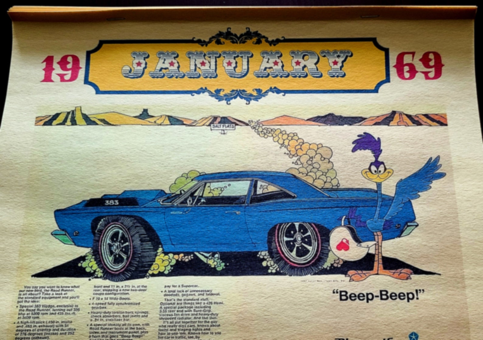 LARGE 1969 Muscle Car Mopar Dealer Wall Calendar B5 Blue Etsy