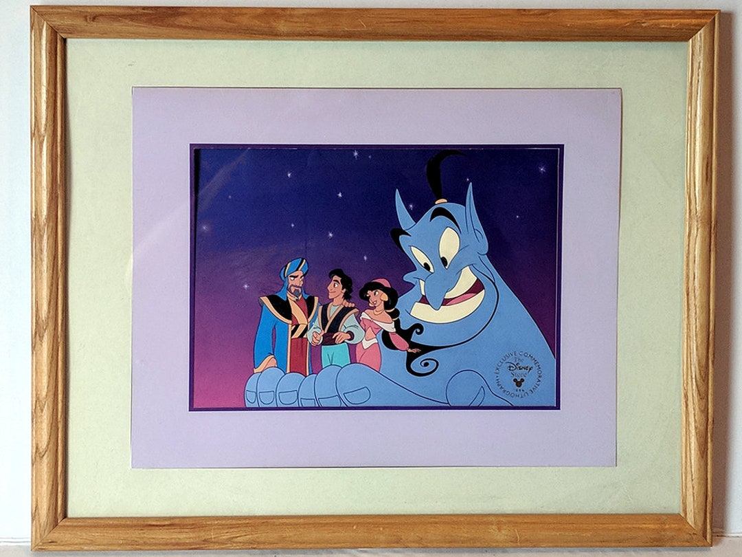 Disney World Disneyland Aladdin Animation Disney Store Framed