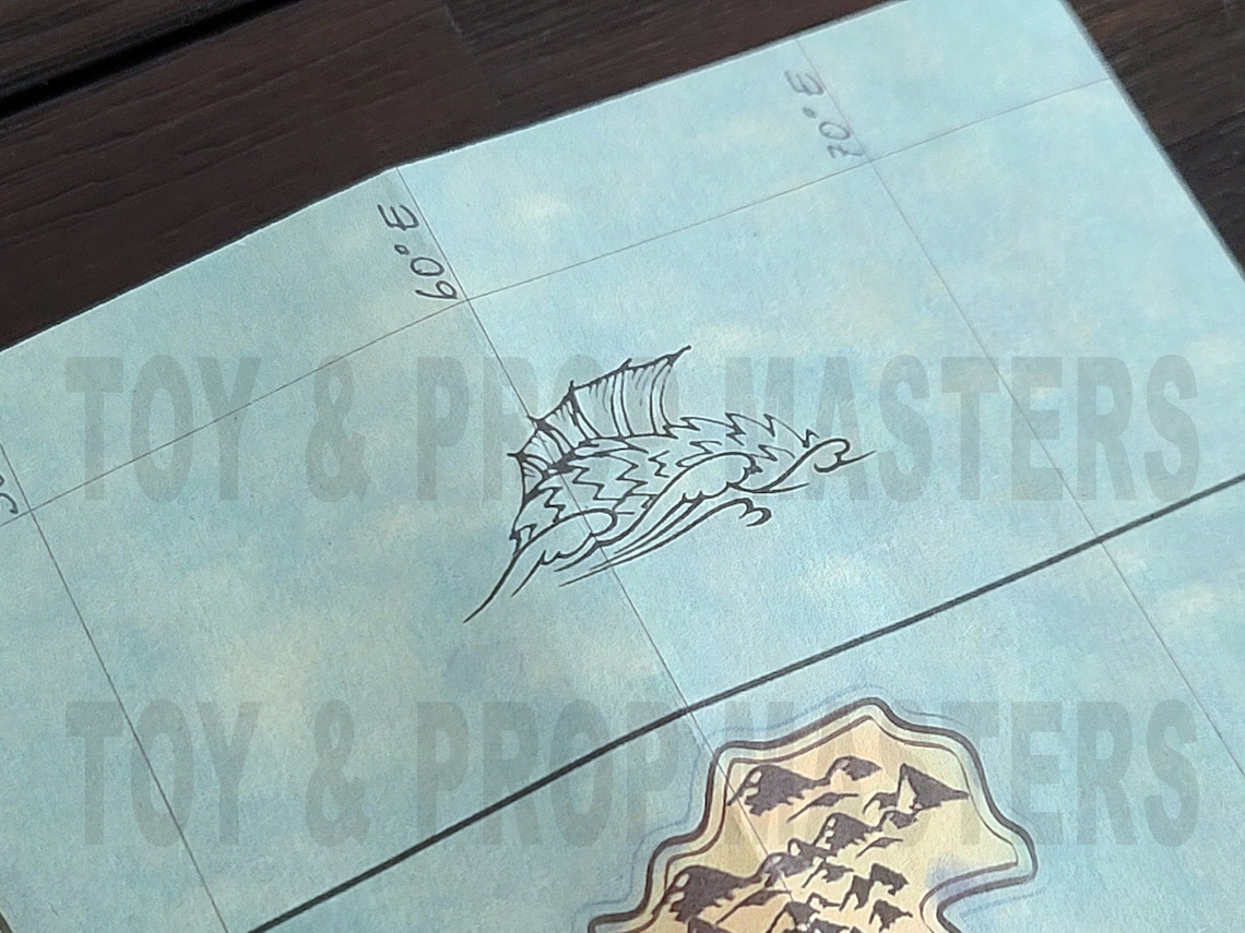 NUMENOR Map Middle Earth Lord of the Rings Fellowship Replica Prop Wall ...