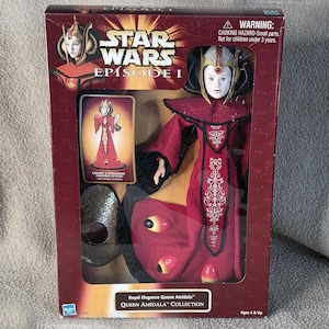 Vintage NIB Star Wars Queen Amidala 1998 Royal Elegance 12” Collector Doll Action Figure Padme Lucasfilm TPM Phantom Menace Episode I Hasbro