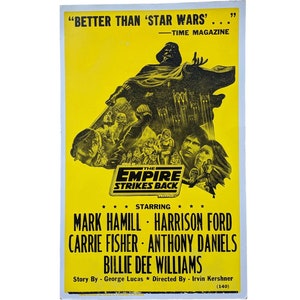 Very Rare 1980 Star Wars ESB Episode V Empire Strikes Back Yellow Hatch Prints Genuine Movie Poster Playbill Lobby Card Tribune Showprint
