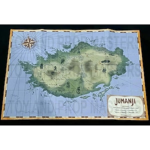 JUMANJI Film Replica Map Prop Welcome to the Jungle The Next Level Jack Black Professor Shelly Oberon Dr. Smolder Bravestone Dwayne Johnson