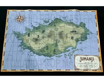 JUMANJI Film Replica Map Prop Welcome to the Jungle The Next Level Jack Black Professor Shelly Oberon Dr. Smolder Bravestone Dwayne Johnson