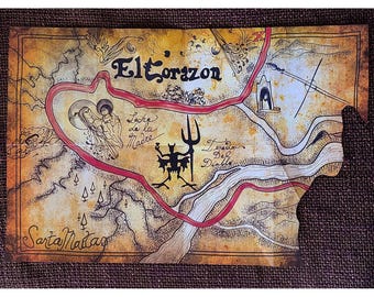 Romancing the Stone Treasure Map Replica Prop Joan Wilder Jewel of the Nile Michael Douglas, Kathleen Turner, Danny DeVito, Robert Zemeckis